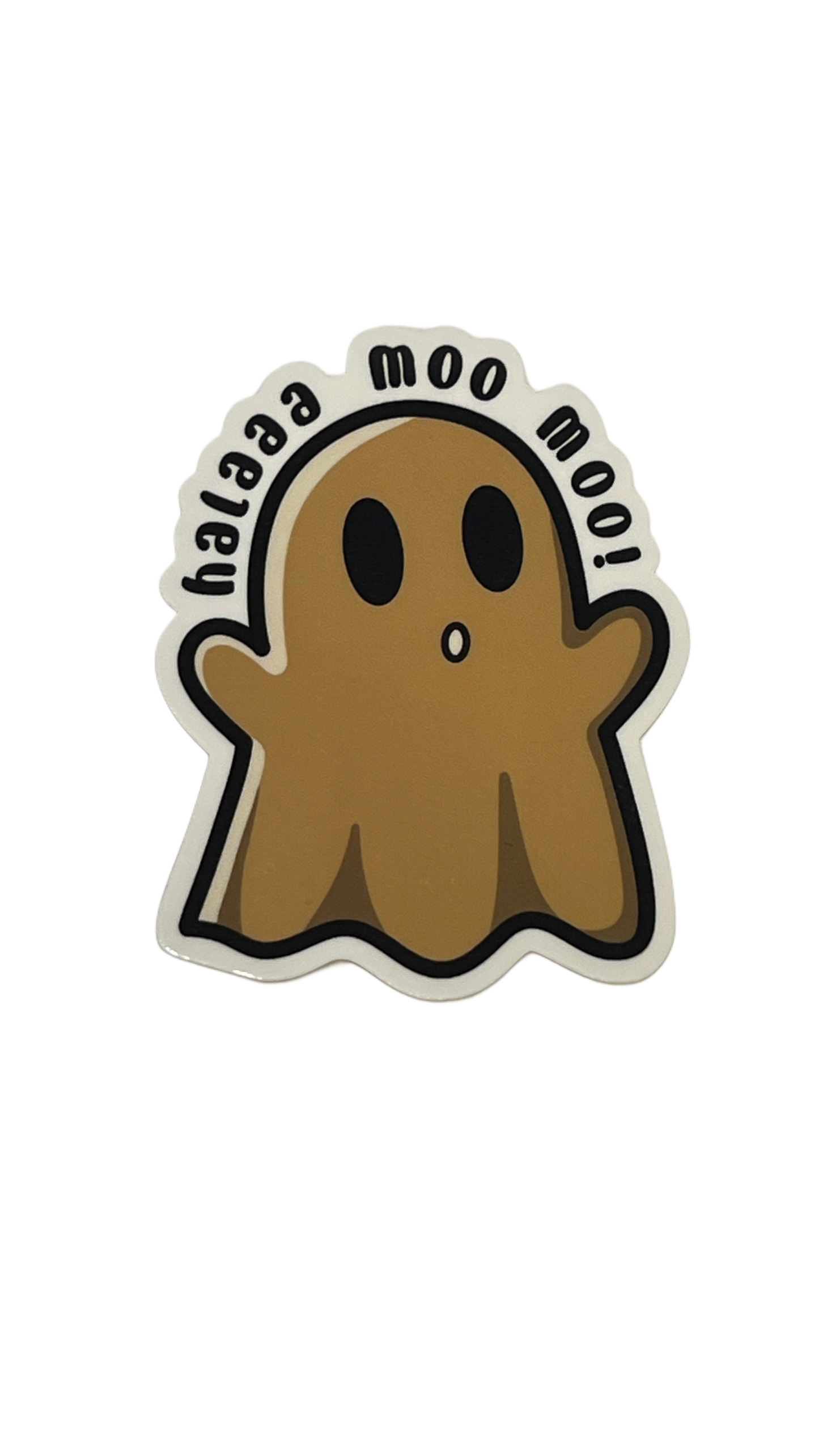 Halaaa Moo Moo Spooky Ghost Sticker / 2.5"